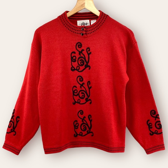 VINTAGE WOOL BLEND CROPPED SWEATER - Picture 1 of 11